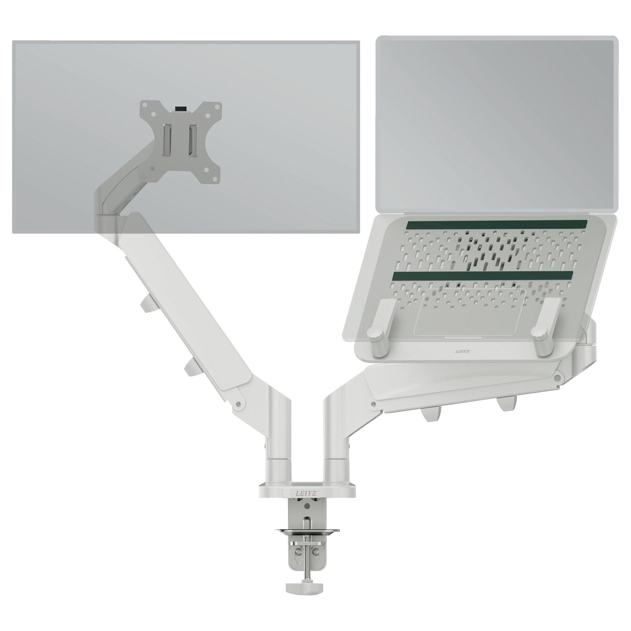 LEITZ Dual Monitor- und Laptop Arm grau, 1120x110x600