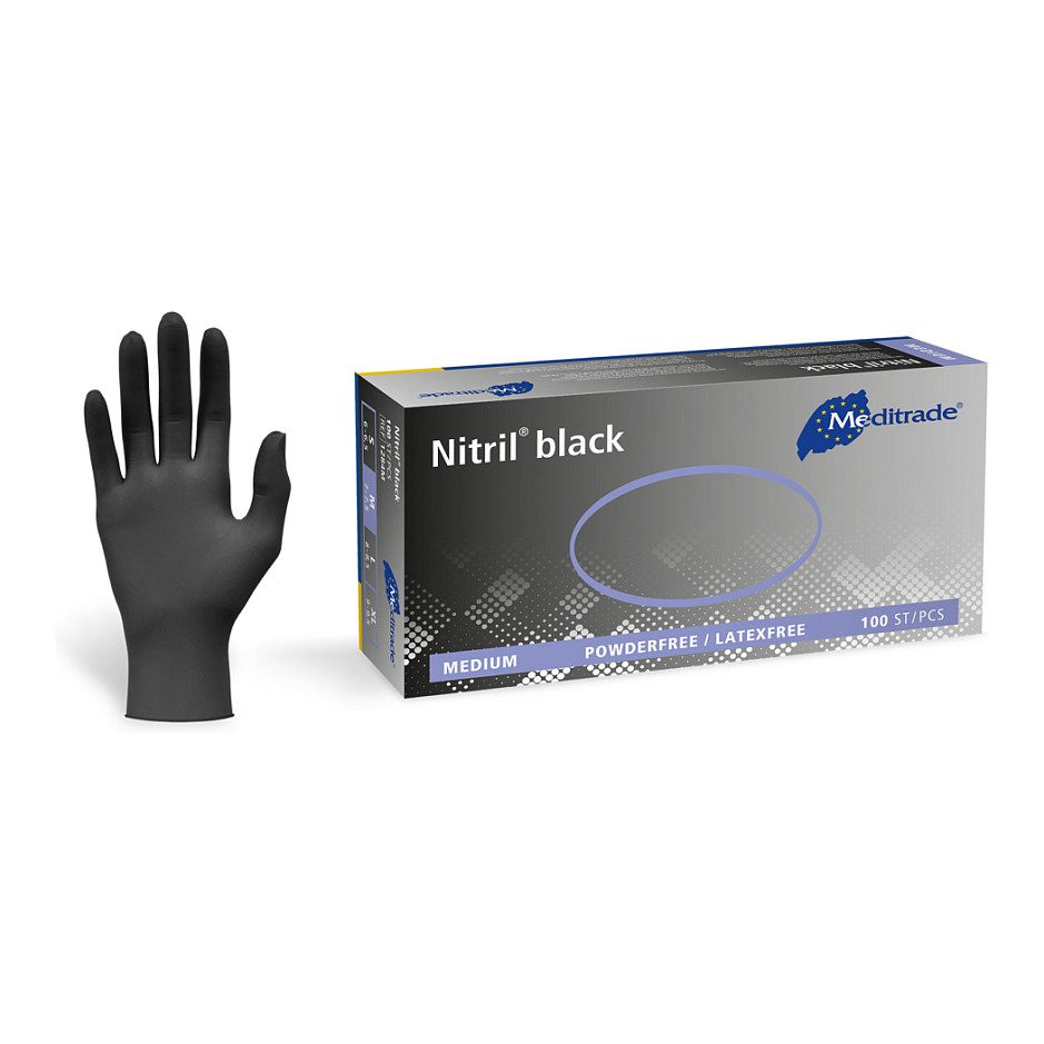 Meditrade® Einmalhandschuhe Nitril® black L schwarz