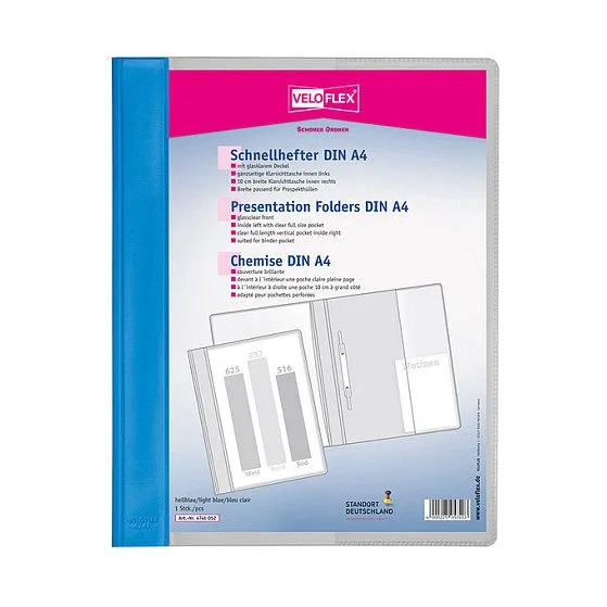 VELOFLEX Schnellhefter DIN A4 überbreit PVC hellblau — image 1