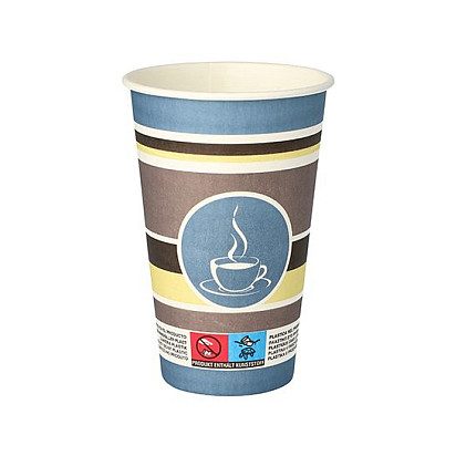 STARPAK Einweg-Kaffeebecher 8 cm 0,3 l weiß, rot, gelb, grau