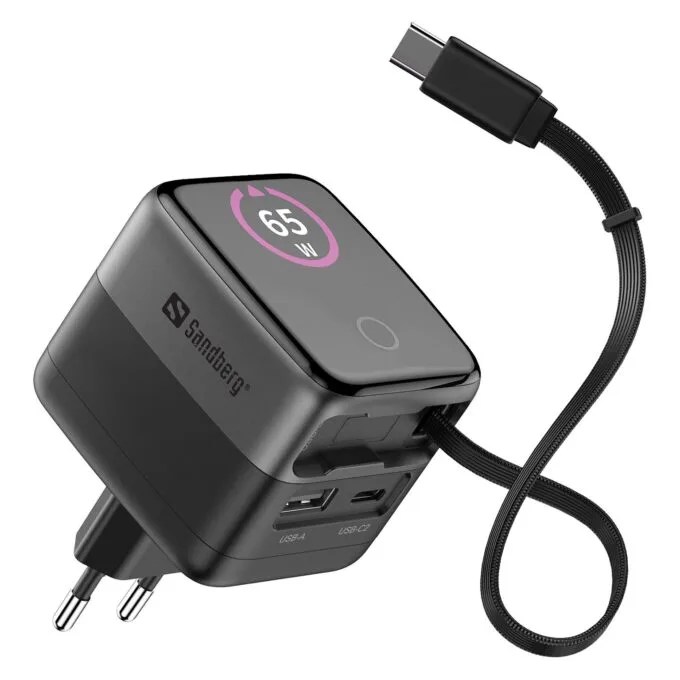 SANDBERG Charger PD65W Display + Cable — image 1