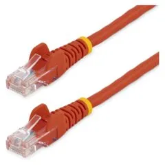 0.5m Red Cat5e Patch Cable with Snagless RJ45 Connectors - Short Ethernet Cable - 0.5 m Cat 5e UTP Cable