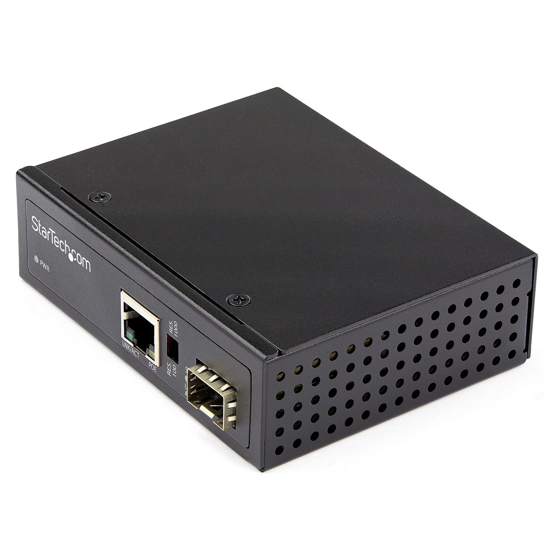 StarTech PoE + Industrial Media Converter 60W – Medienkonverter LWL Kupfer – Singlemode-/Multimode Glasfaser auf Kupfer Gigabit Ethernet