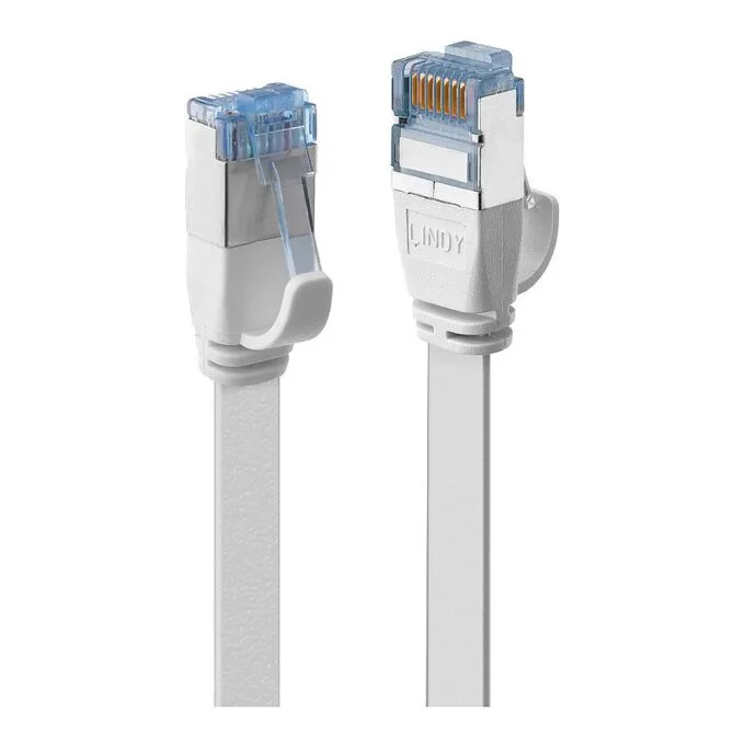 Cat.6A U/FTP Flachband Patchkabel weiss 0,3m — image 1