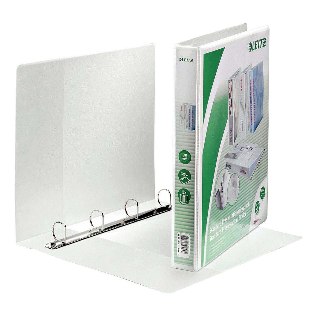 Präsentationsringbücher 4-Ringe DIN A4 4.4 cm weiß