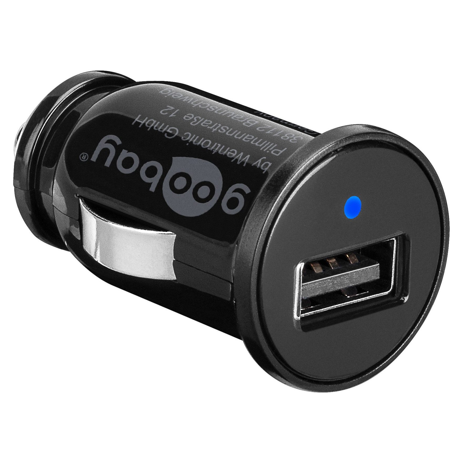 Goobay Auto-Ladegert 5 Watt (schwarz, 1x USB-A, 12 / 24 Volt)