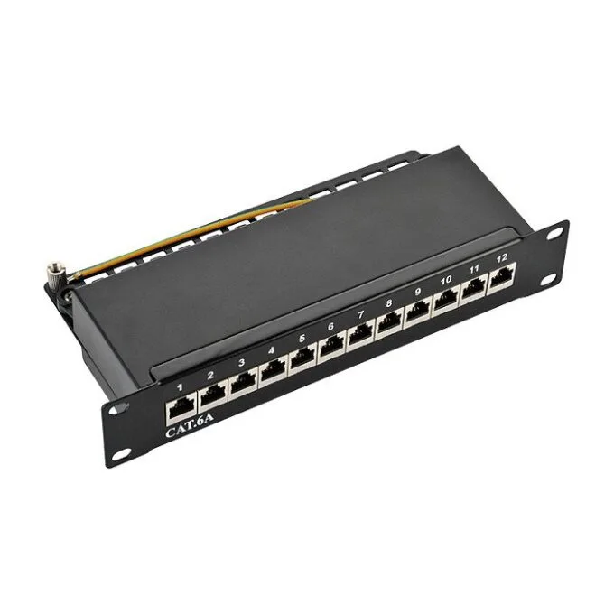 Patchpannel 10" 12 Port Cat6A STP black LogiLink — image 1