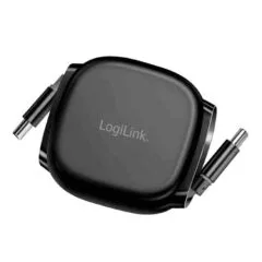 CU0500 1m USB3.2 TYPE-C M/M RETRACTABLE 480MBPS 60W BLACK LOGILINK