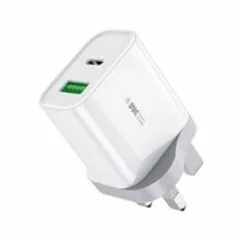 WP-U53 FAST CHARGER PD USB & TYPE-C PORTS 20W WHITE WK