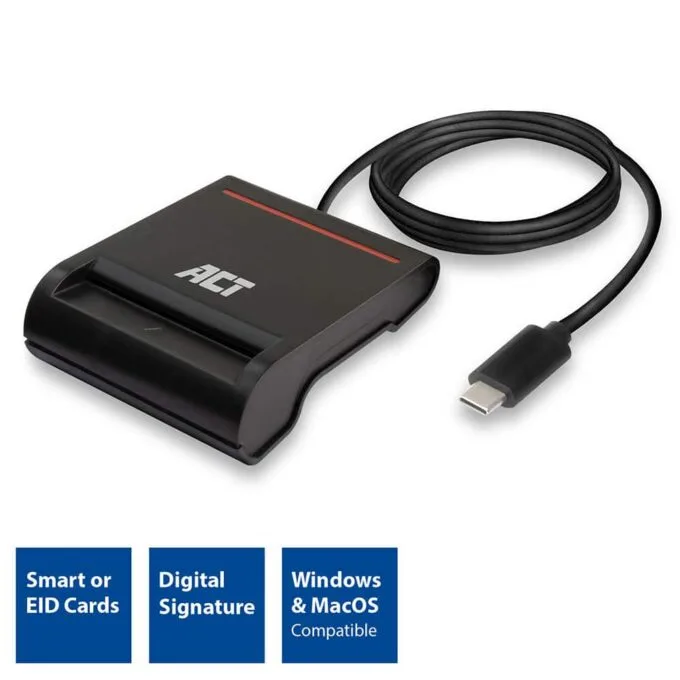 AC6020 EXTERNAL USB-C SMARTCARD EID READER BLACK ACT — image 1