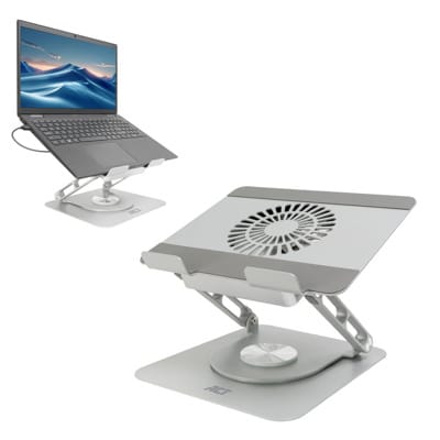AC8106 Rotatable Aluminium Laptop Cooling Stand W/Fan-flexible Height Adjustment, Act