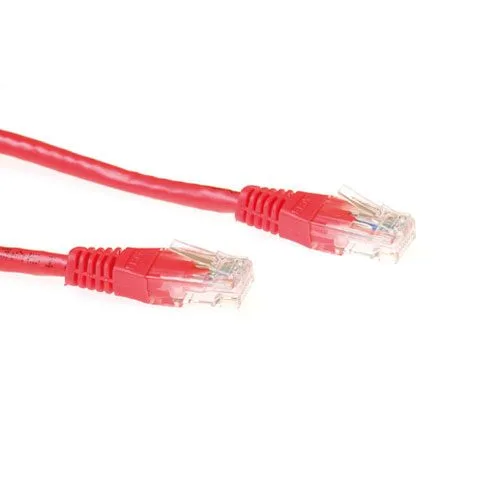 Red 2 meter U/UTP CAT6A patch cable with RJ45 connectors — image 1