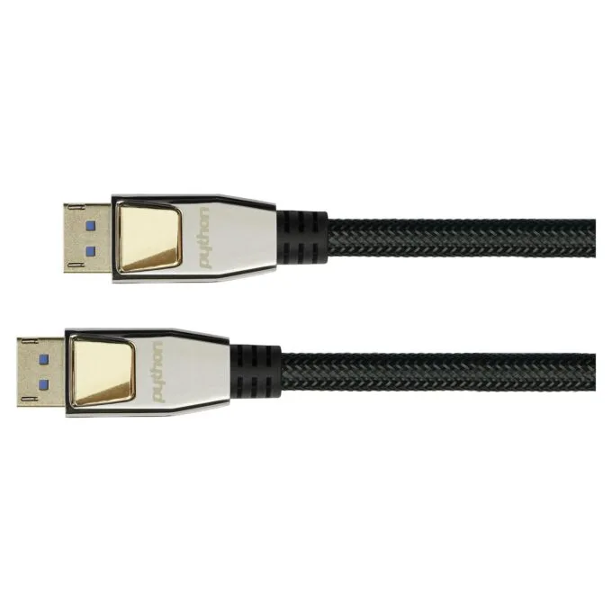 Python DisplayPort 2.0 Kabel Nylongeflecht schwarz 2m — image 1