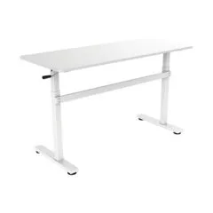 Sit-stand desk, manual, 140x60cm, white