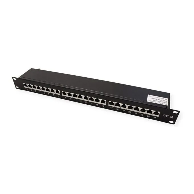 Kat.6A Class EA 19-Patchpanel 24 P geschirmt schwarz — image 1