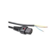Powercord C13 IEC Lock - open end black 3 m, PC979