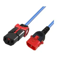 Powercord C13 IEC Lock+ - C14 IEC Lock Dual Locking blue 1.5 m, PC3620