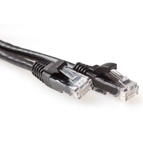 Black 2 meter U/UTP CAT6A patch cable snagless with RJ45 connectors — image 1