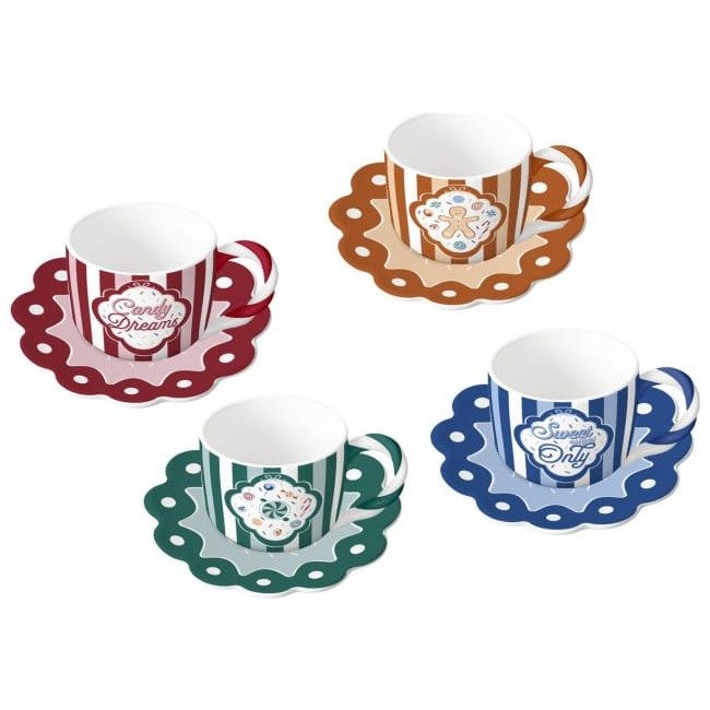 Bialetti Candyland 4 szt. x 80 ml niebieski