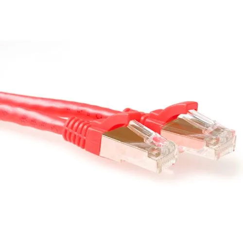 Red 5 meter SFTP CAT6A patch cable snagless with RJ45 connectors — image 1