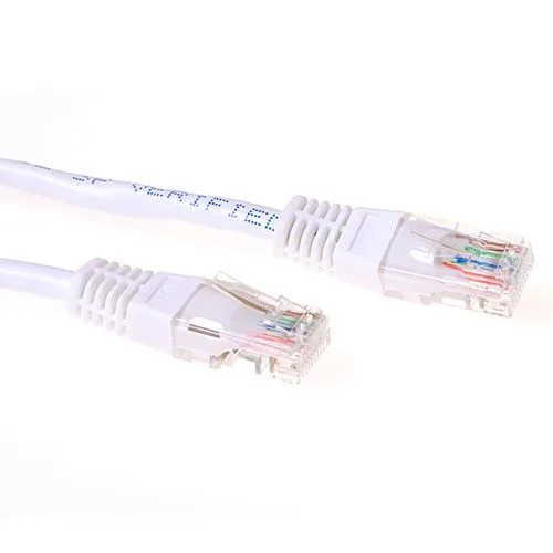 White 1.5 meter U/UTP CAT6 patch cable with RJ45 connectors — image 1