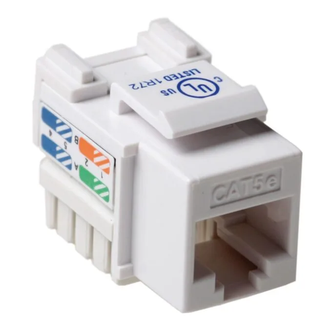 Keystone Jack CAT5E unshielded down white — image 1