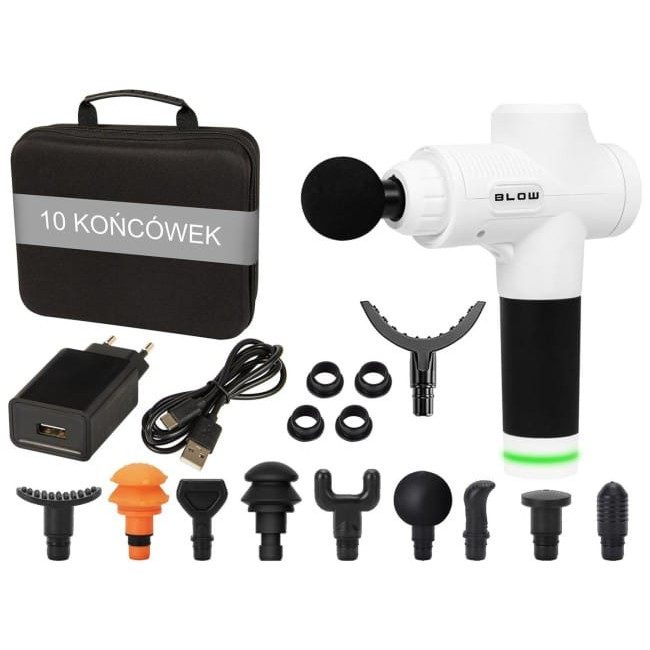 Blow Wave 4000 pistolet do masażu 10 końcówek walizka