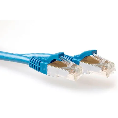 Blue 2 meter SFTP CAT6A patch cable snagless with RJ45 connectors — image 1