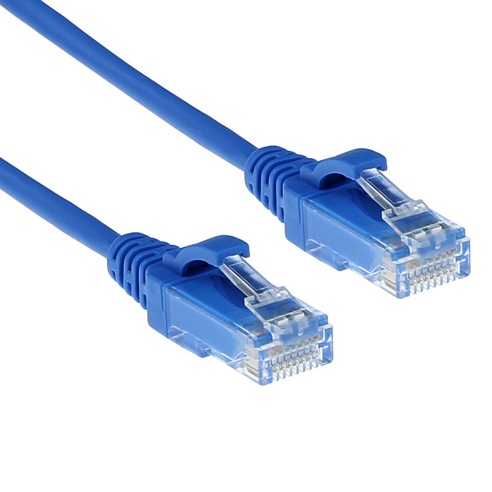 Act Blue 2 meter LSZH U/UTP CAT6 datacenter slimline patch cable snagless with RJ45 connectors