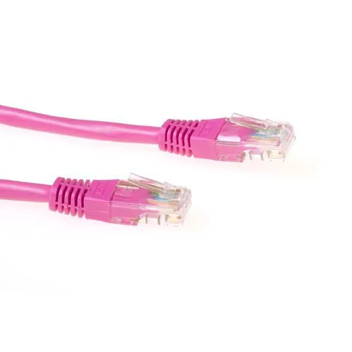 Pink 7 meter U/UTP CAT6 patch cable with RJ45 connectors — image 1
