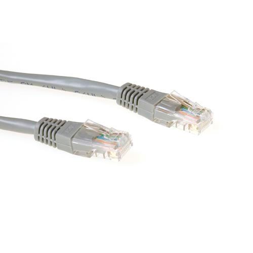 Act Grey 5 meter U/UTP CAT5E patch cable with RJ45 connectors