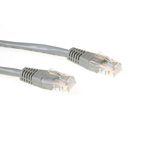 Grey 5 meter U/UTP CAT6 patch cable with RJ45 connectors — image 1