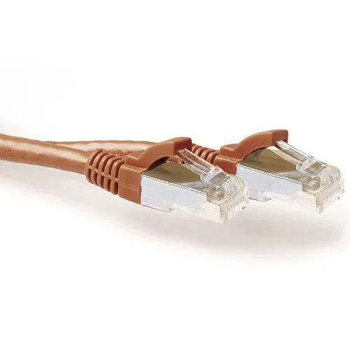 Brown 2.00 meter SFTP CAT6A patch cable snagless with RJ45 connectors — image 1