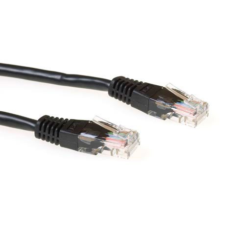 Act Black 15 meter U/UTP CAT5E patch cable with RJ45 connectors