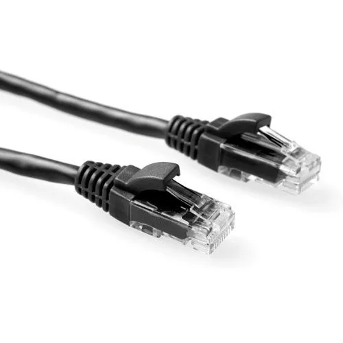 Black 3 meter U/UTP CAT5E patch cable component level with RJ45 connectors — image 1